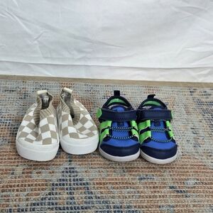 Kids Blue and Green Sneakers